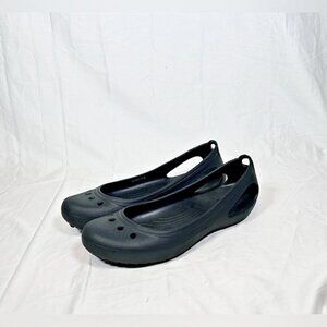 Crocs Womens Black Kadee Ballet Slip On Shoes Flats~11~